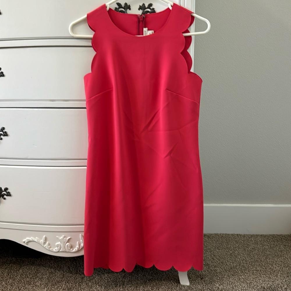 Gorgeous pink/coral scalloped JCrew dress.